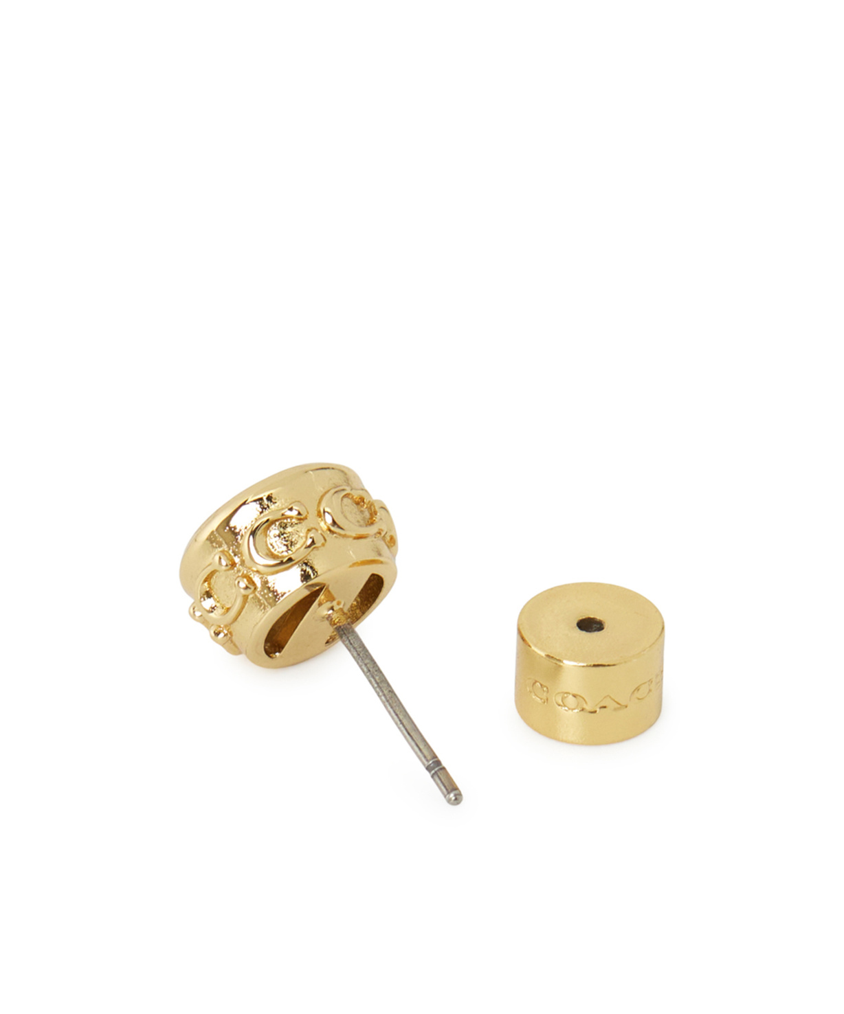Coach Round Earrings In Yellow