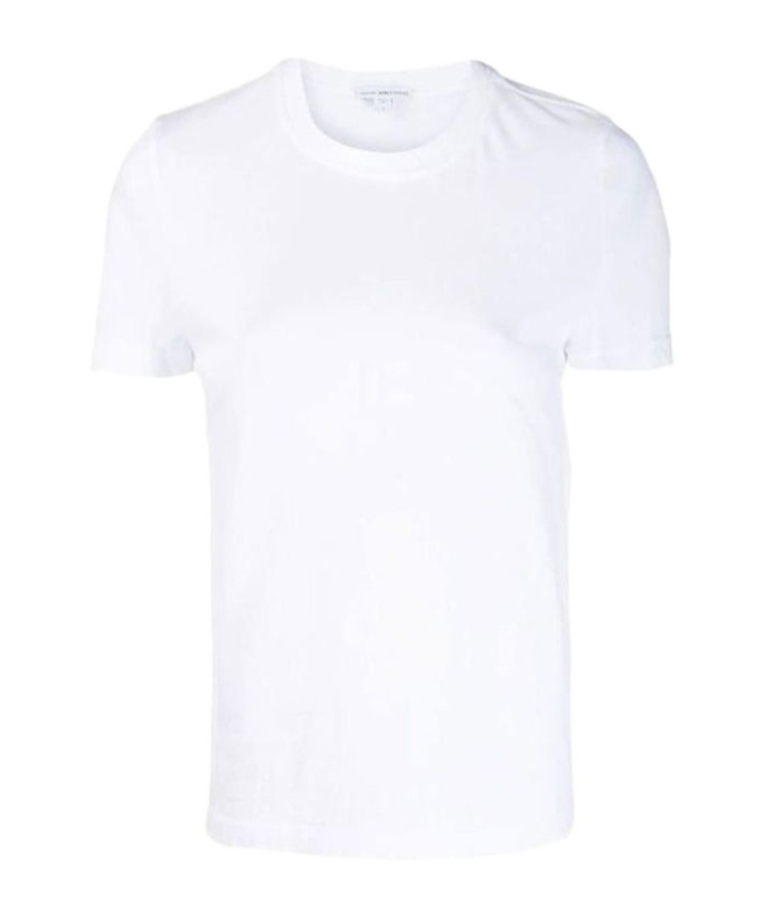 James Perse Scallop-edge Cotton T-shirt In White