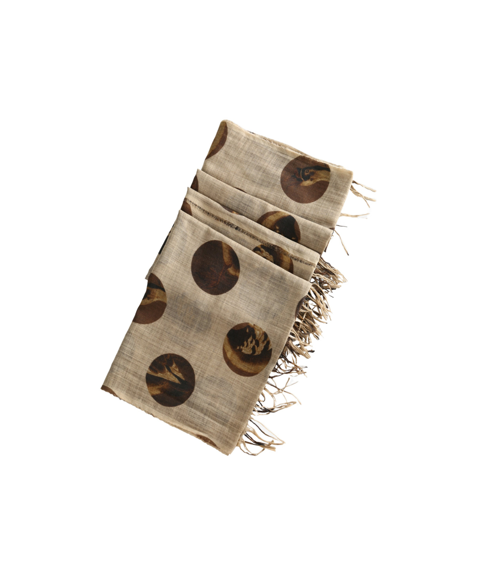 Uma Wang Polka-dot Fringed Scarf In Brown