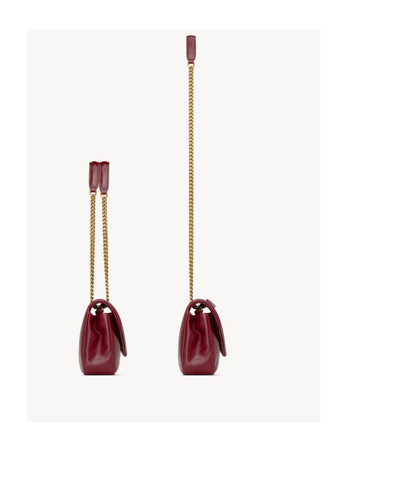 Saint Laurent Calypso Small Shiny Leather Shoulder Bag In Red