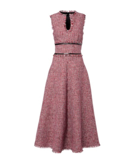 Safiyaa London Dorothy Tweed Midi Dress In Pink