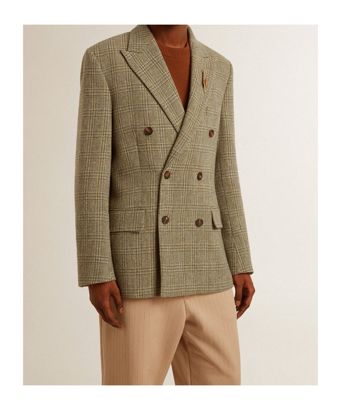 Golden Goose Double-breasted Wool Suit In Brown