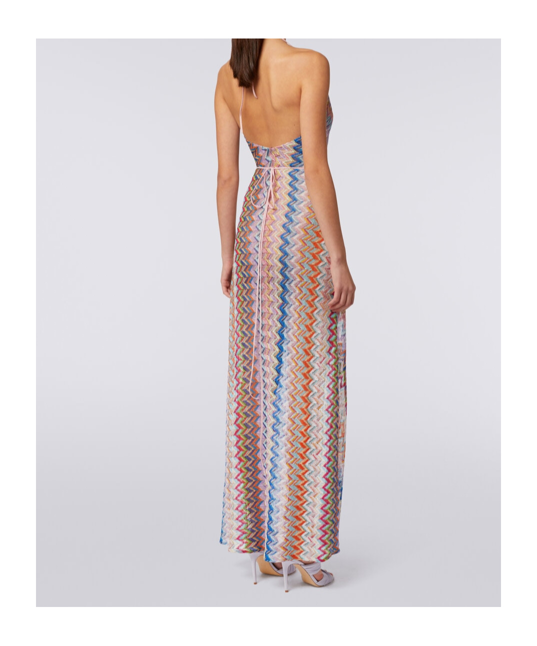 Missoni Sleeveless Chevron-knit Maxi Dress In Multicolor
