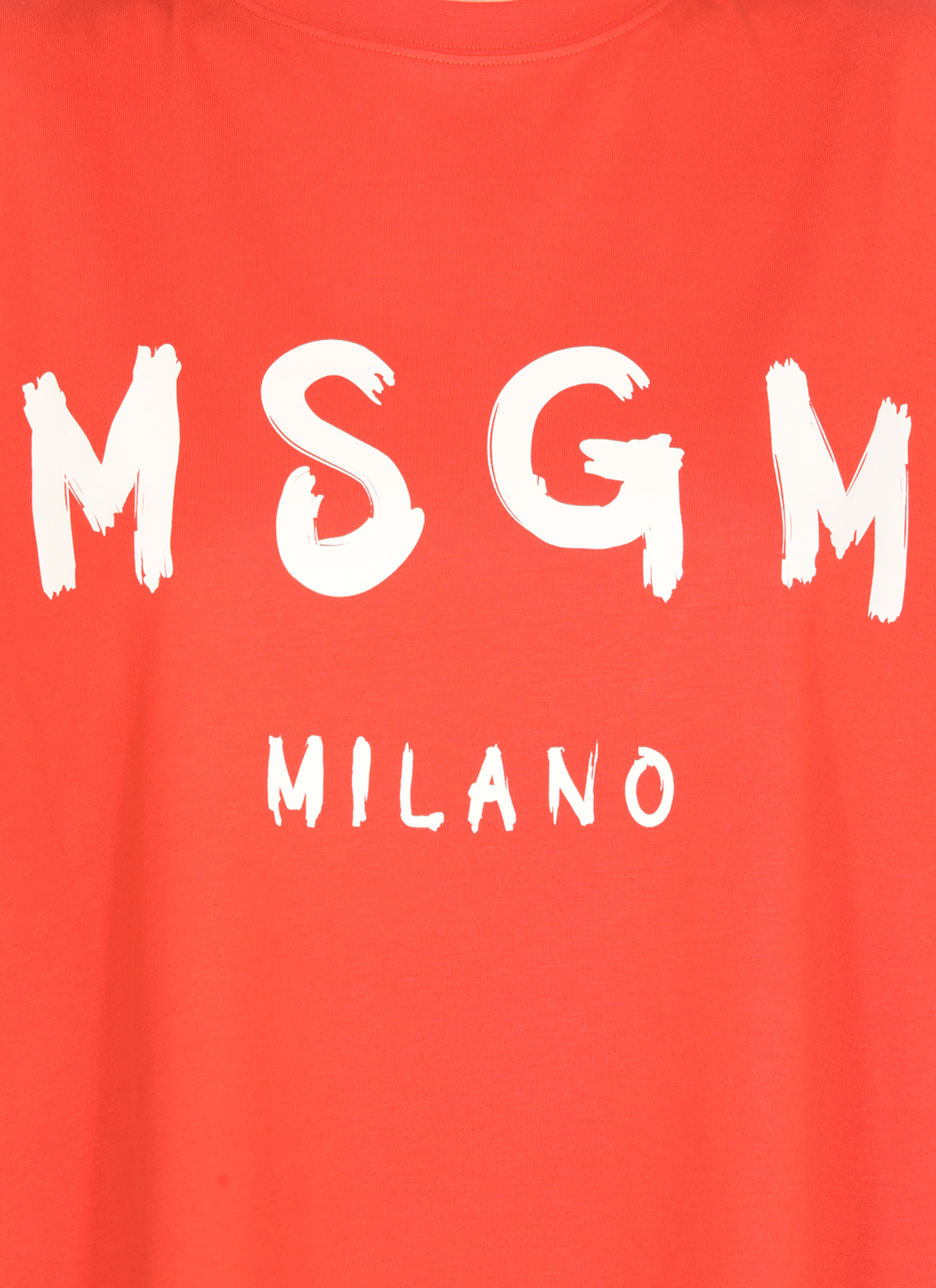 Msgm Logo Crew Neck Mini Dress In Red