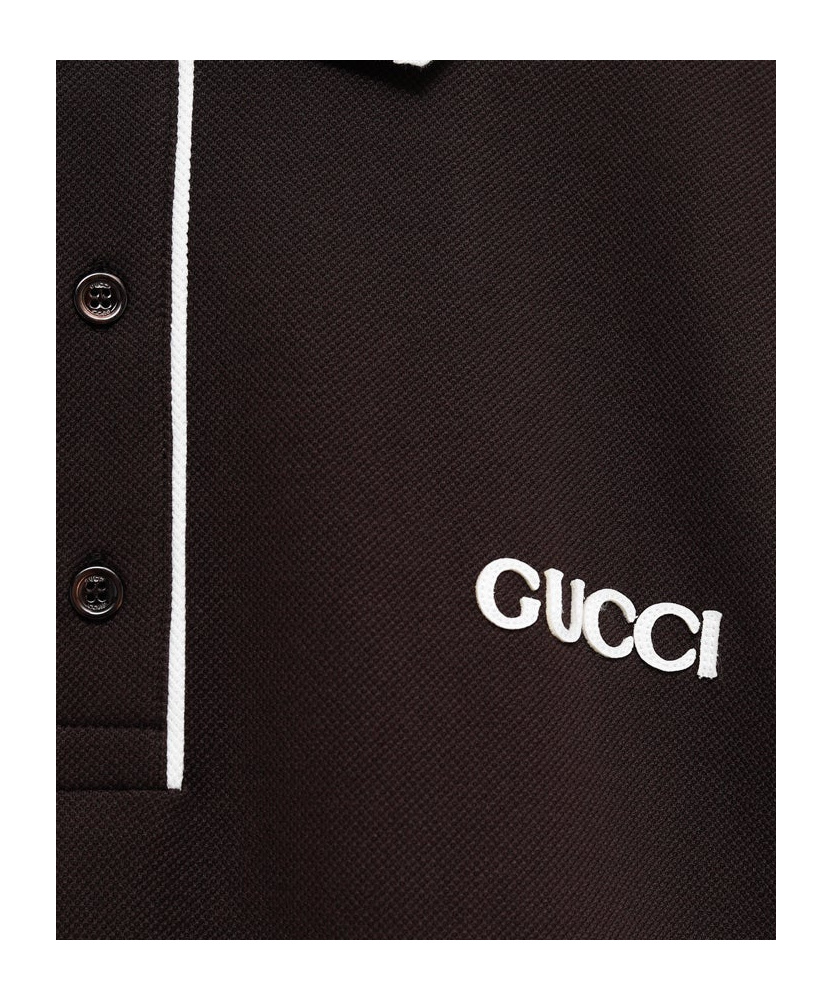 GUCCI LOGO-PATCH POLO SHIRT