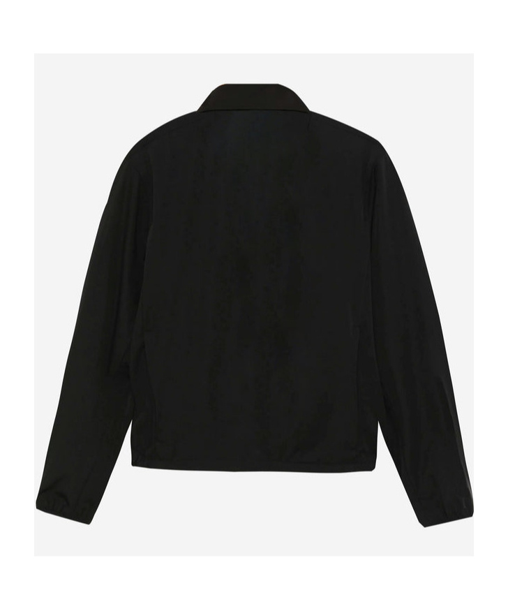 Moncler Hemmed Jacket With Collar And Zip Pockets In Black