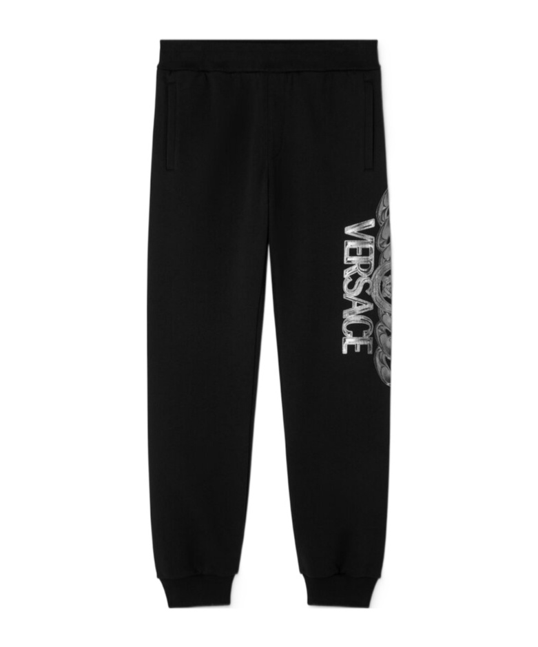 Versace Logo-print Track Pants In Black