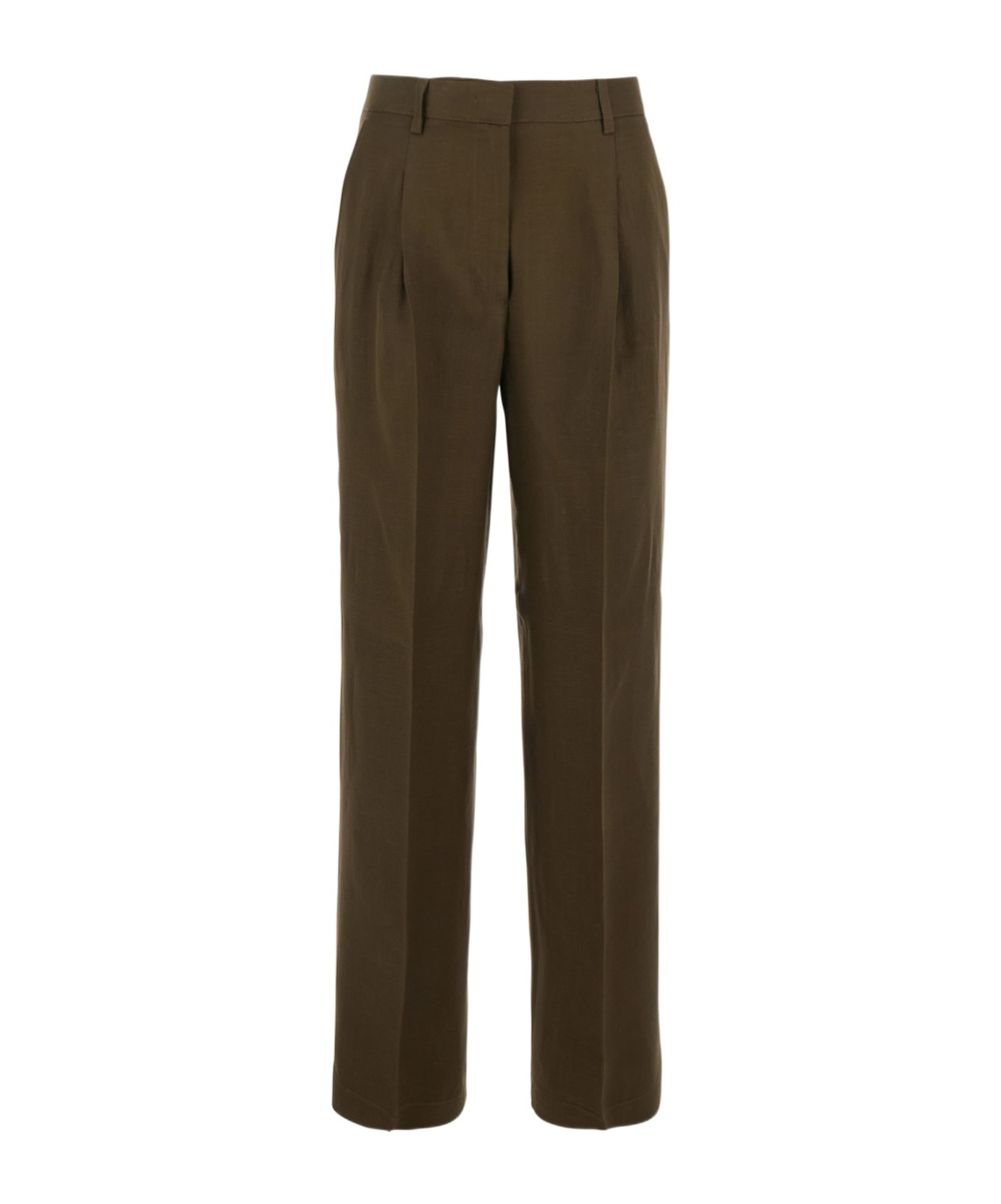 Pinko Green Pants With Belt Loops And Pleats In Green