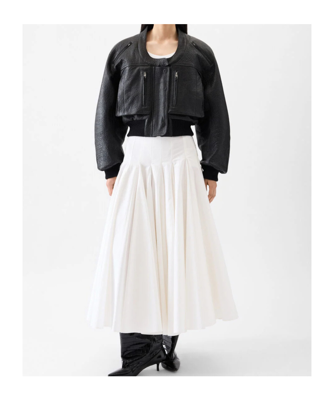 Jacquemus Women Black Grained Lambskin Leather The Tore Jacket In Multi