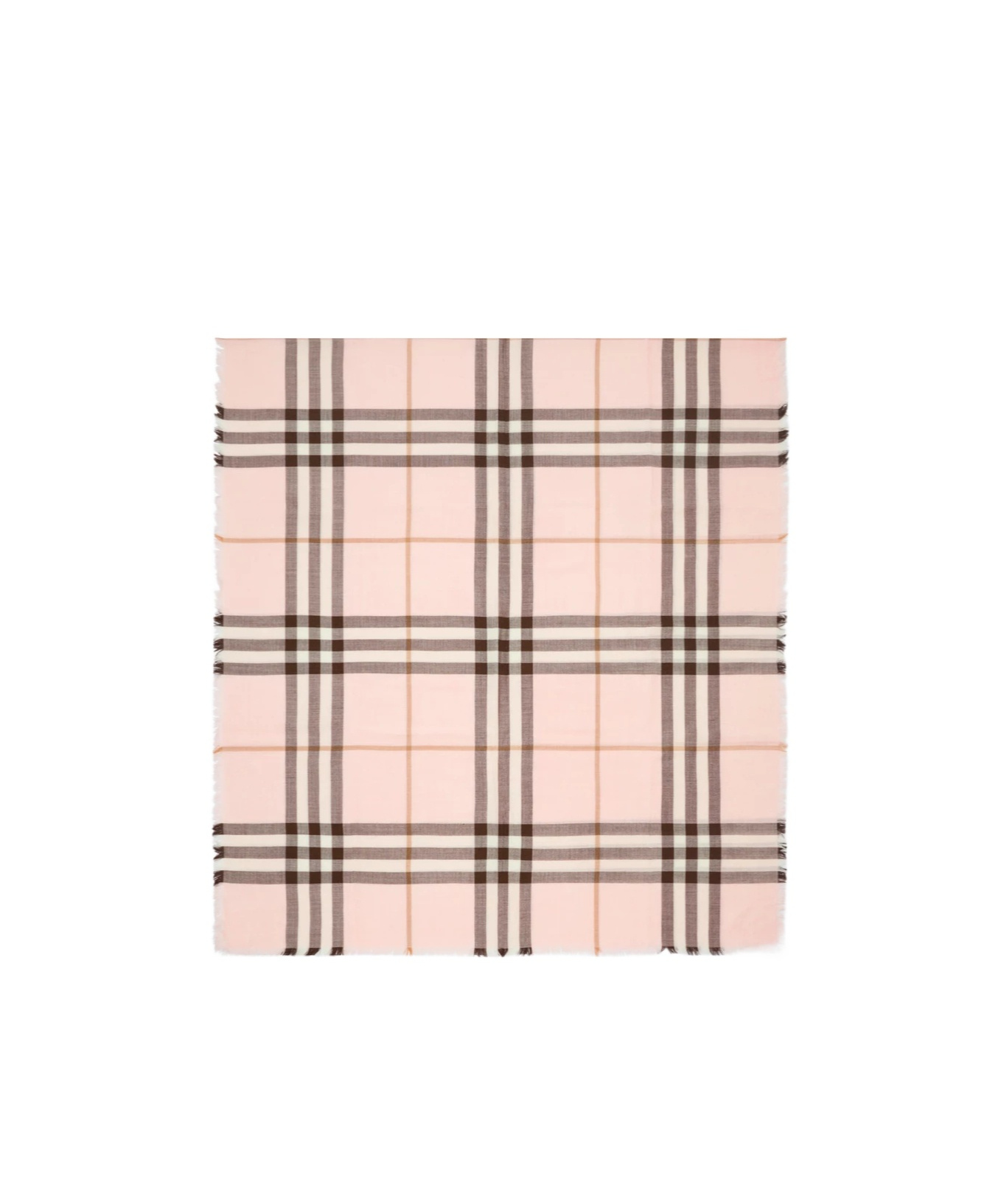 Burberry Wide Check Wool Scarf In Pink