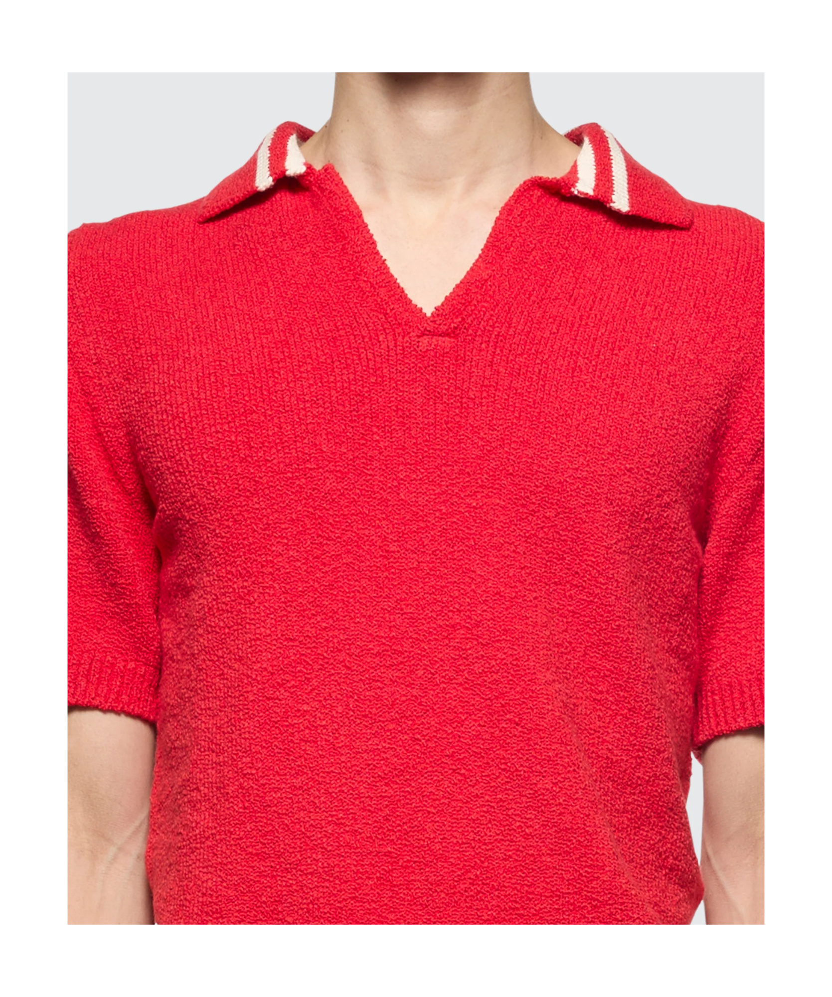 Laneus Polo In Filato Di Cotone In Red