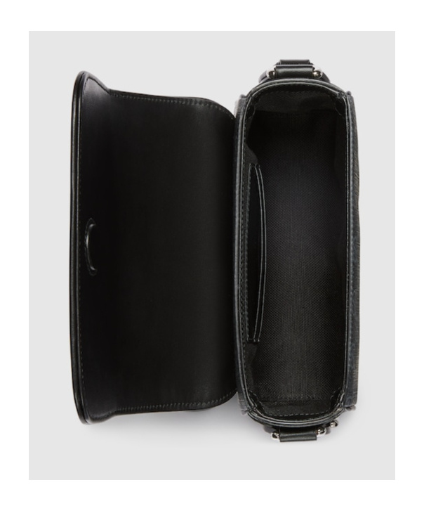 Gucci Gg Supreme Fabric And Leather Shoulder Bag In Black