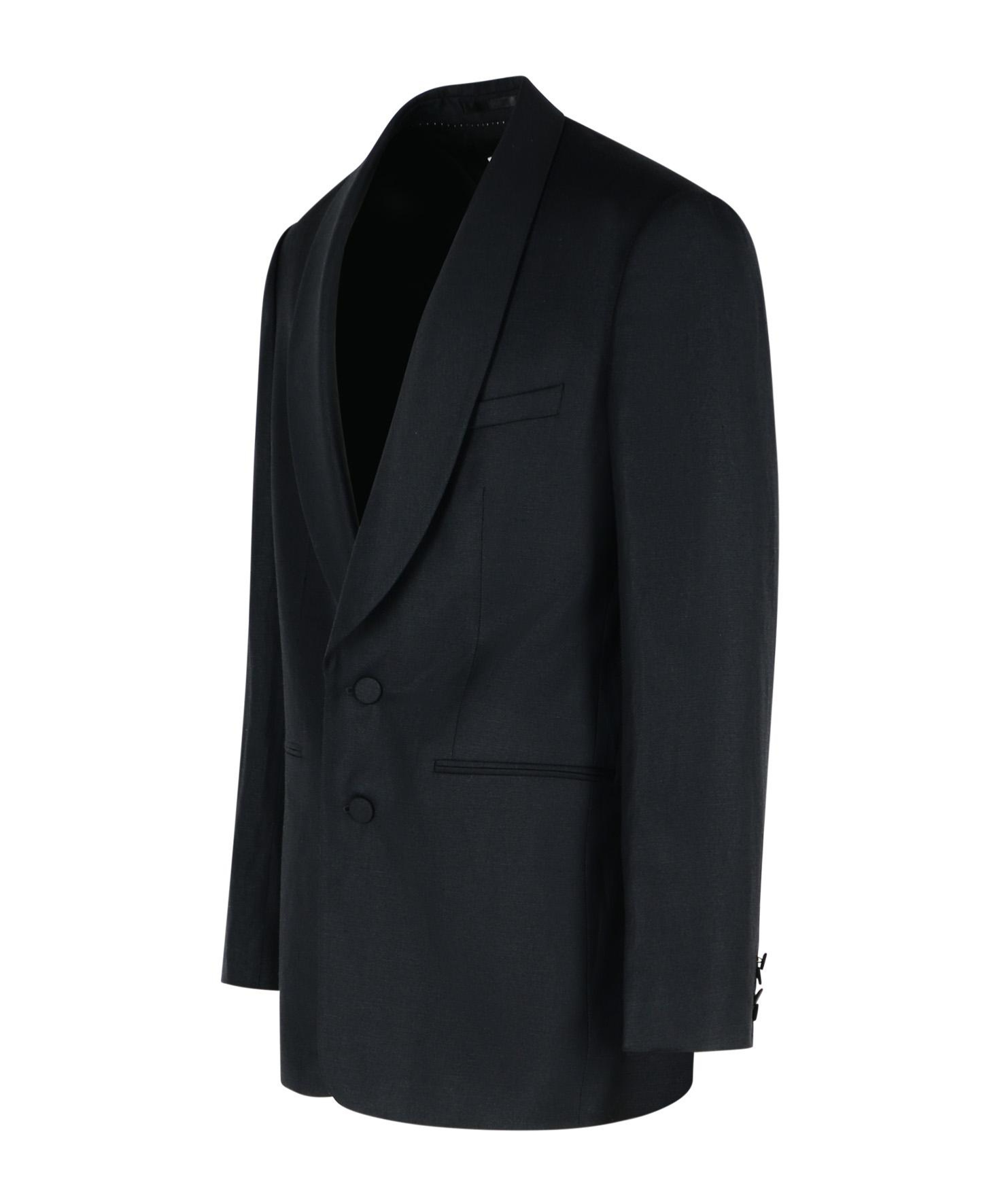 Dries Van Noten Long-sleeved Suit Coat In Black