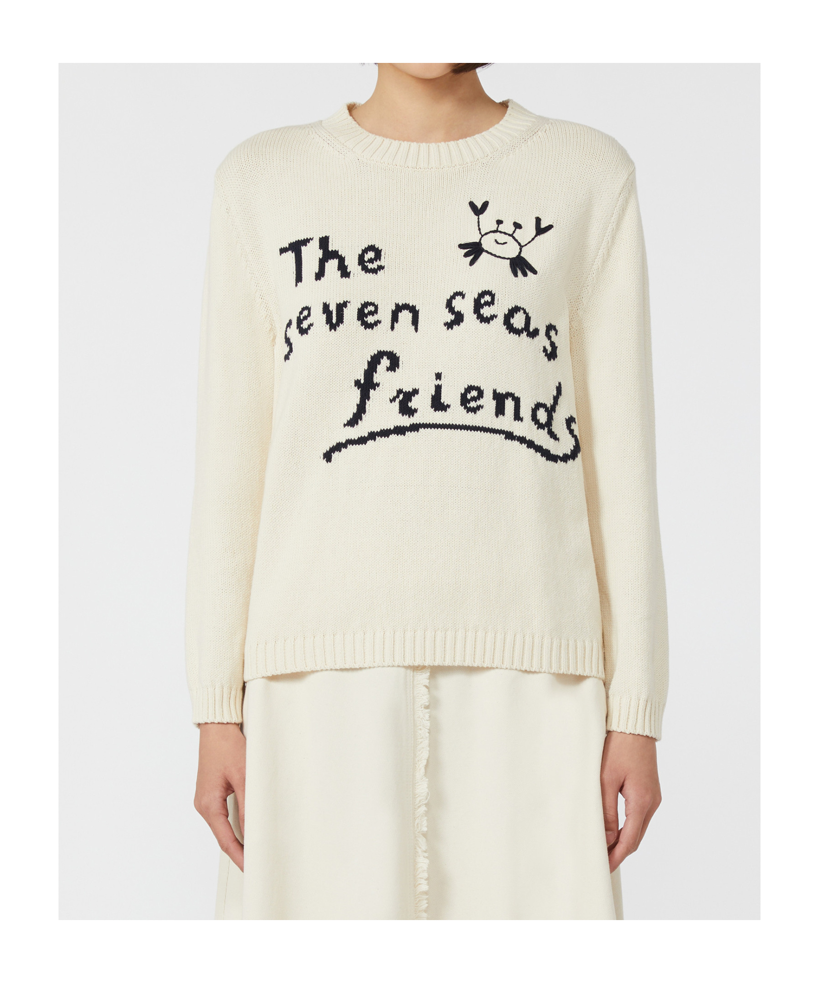 Weekend Max Mara Long Sleeve Sweater In White