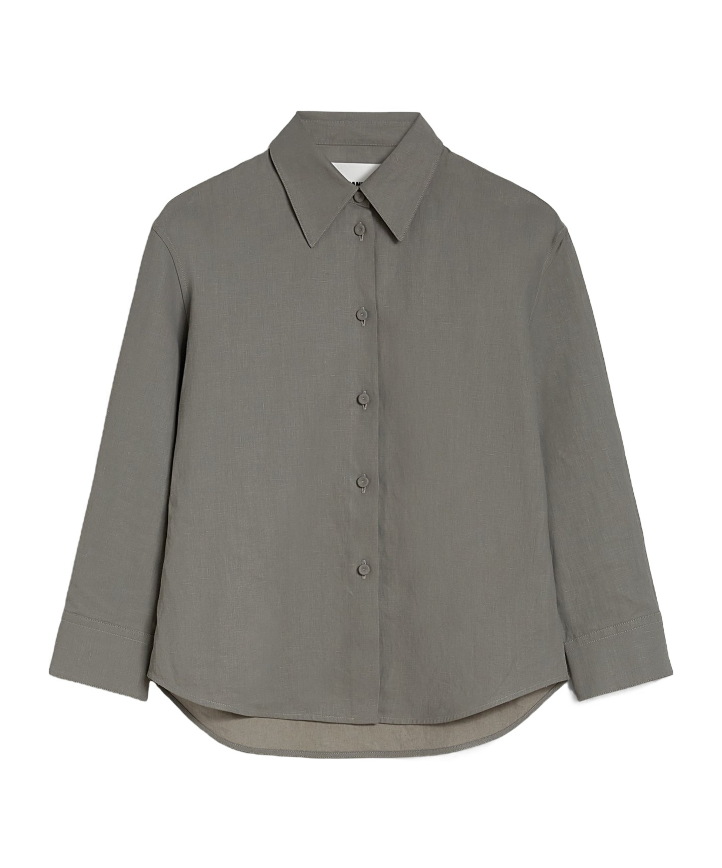 Jil Sander Curved Hem Shirt In Gray