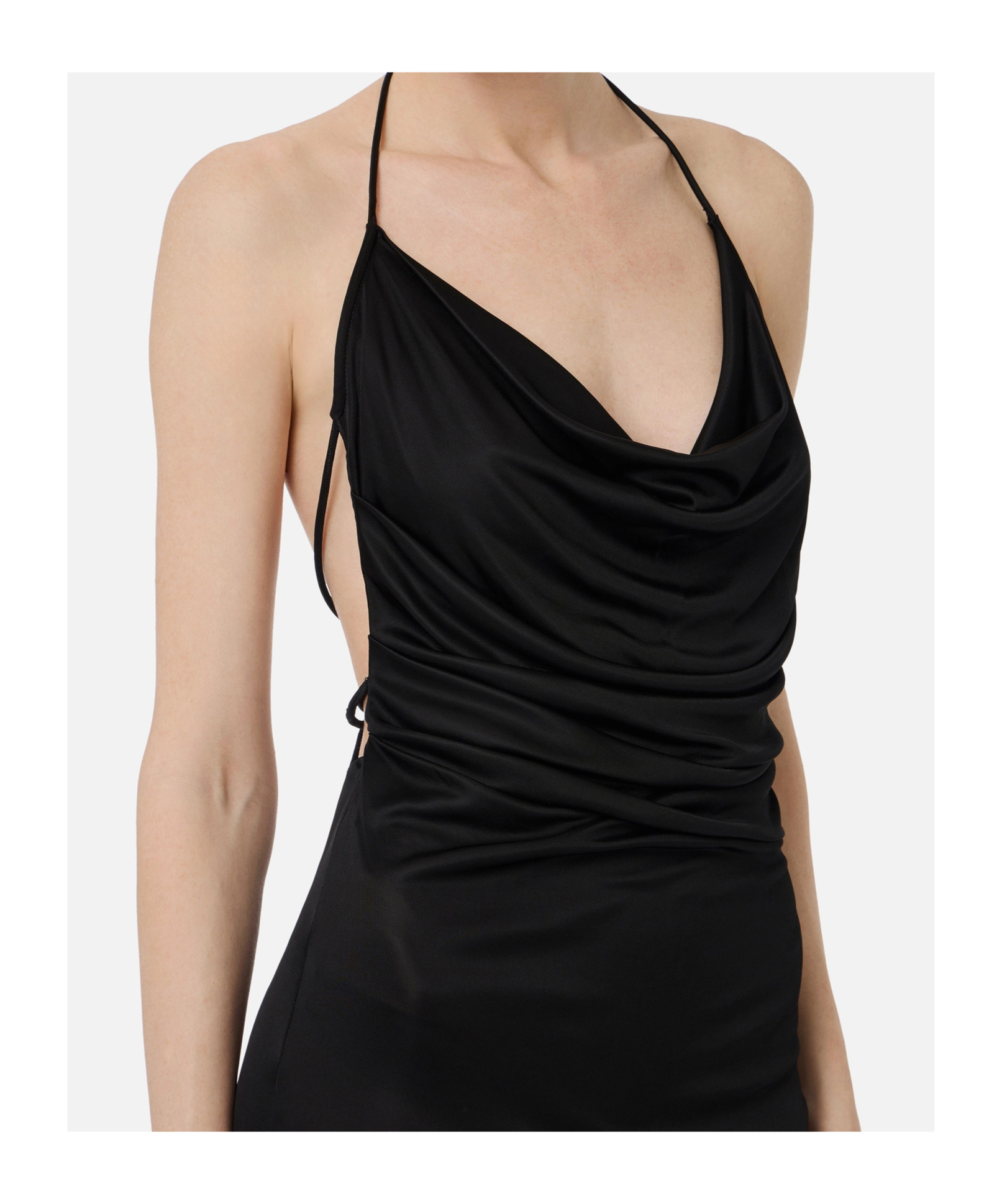Elisabetta Franchi Cowl-effect Gown In Black