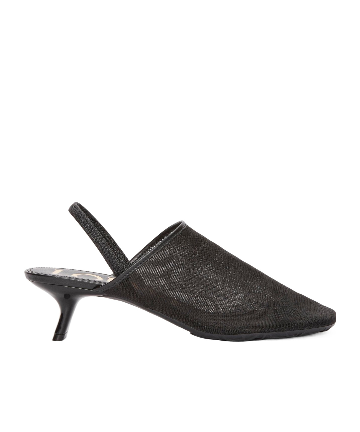Loewe Petal Mesh Slingback Heel Sandals In Black