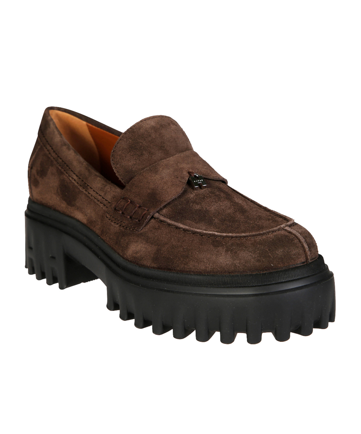 Hogan Round-toe Loafers In Black
