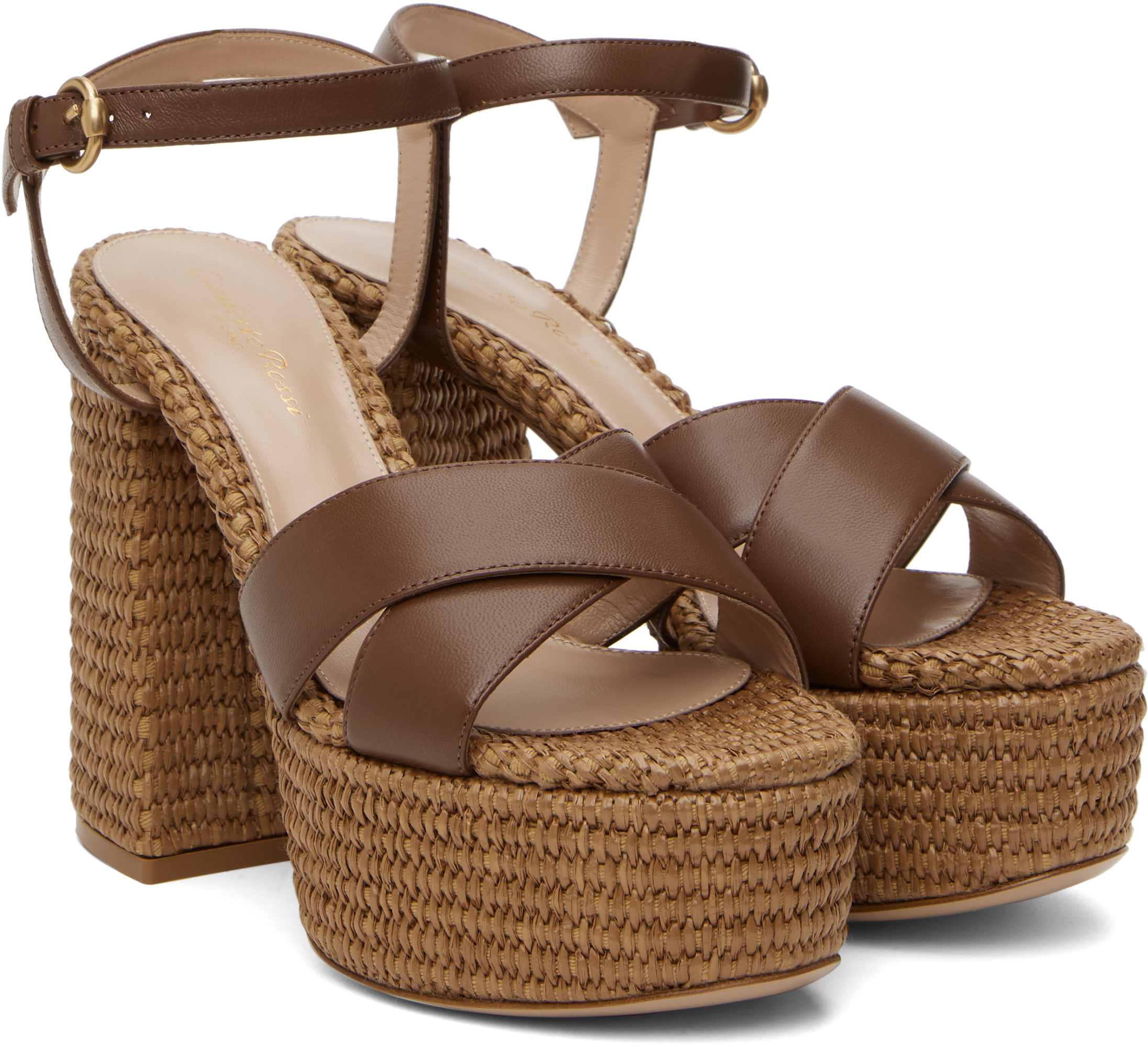Gianvito Rossi Bebe High-heeled Sandals In Brown