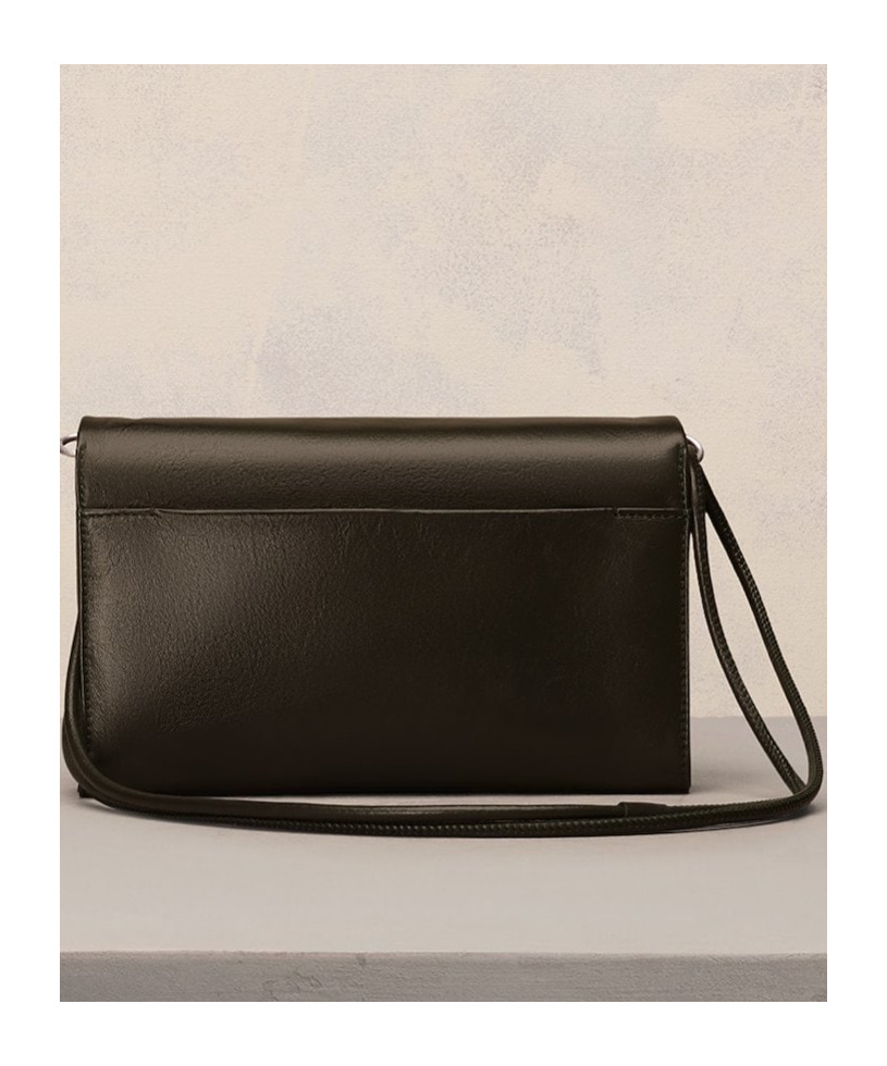 Ami Alexandre Mattiussi Ami Paris Ami De Coeur Logo Plaque Foldover Top Shoulder Bag In Black