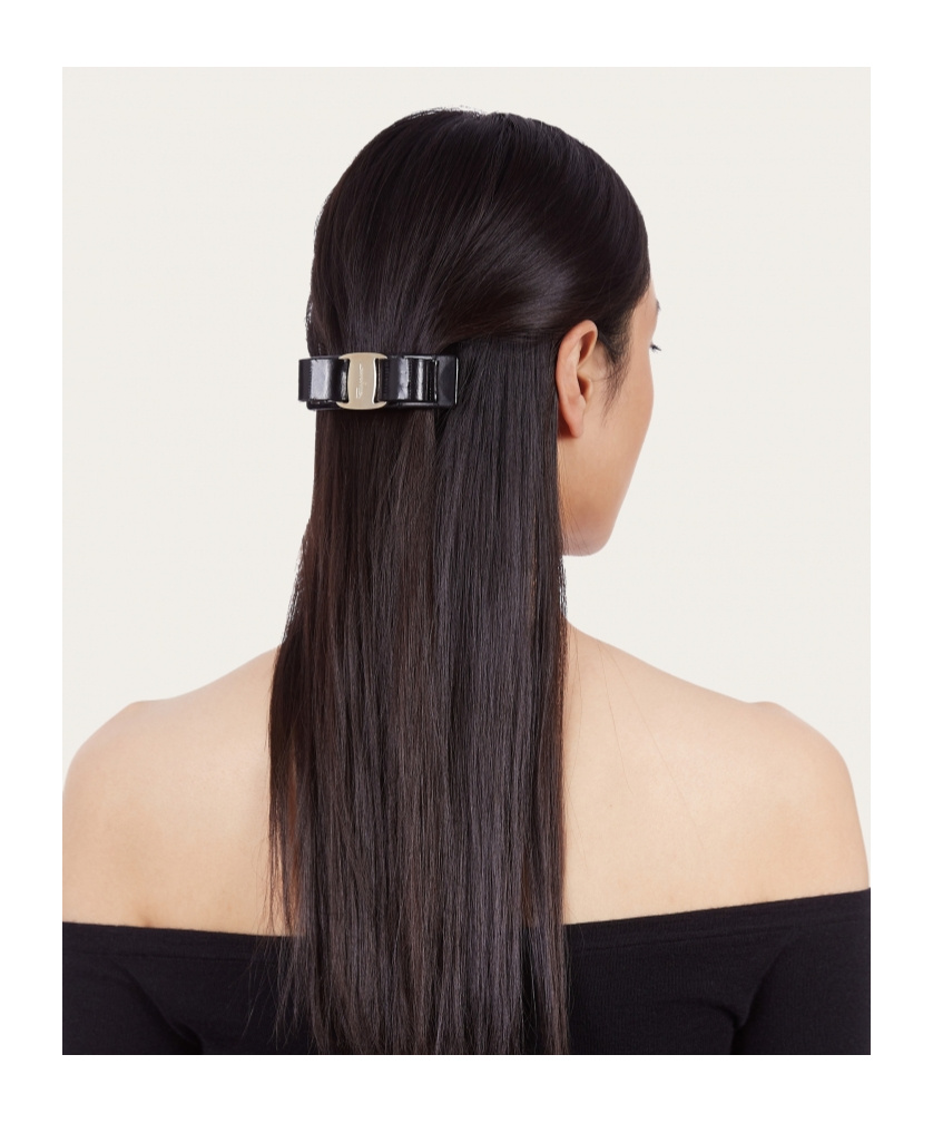 Ferragamo Haarspange Aus Seide Mit Schleife In Black