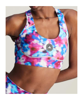 Shop Adidas By Stella Mccartney Truepuprose Printed Bra In White