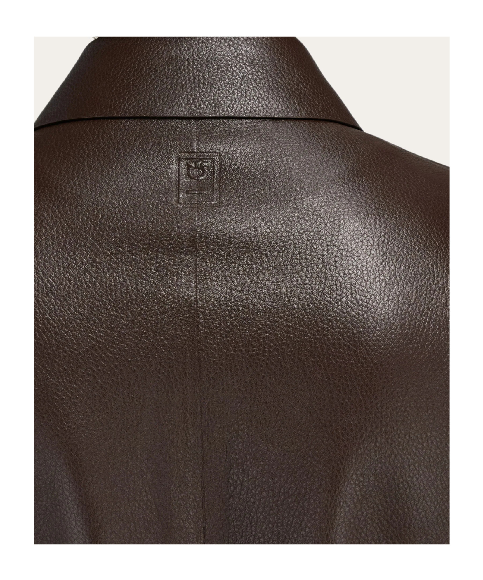 Ferragamo Long Leather Trench Coat With Belted Waist In Brown