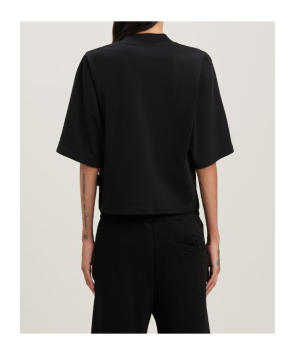 Palm Angels Ogo Crop T-shirt In Black