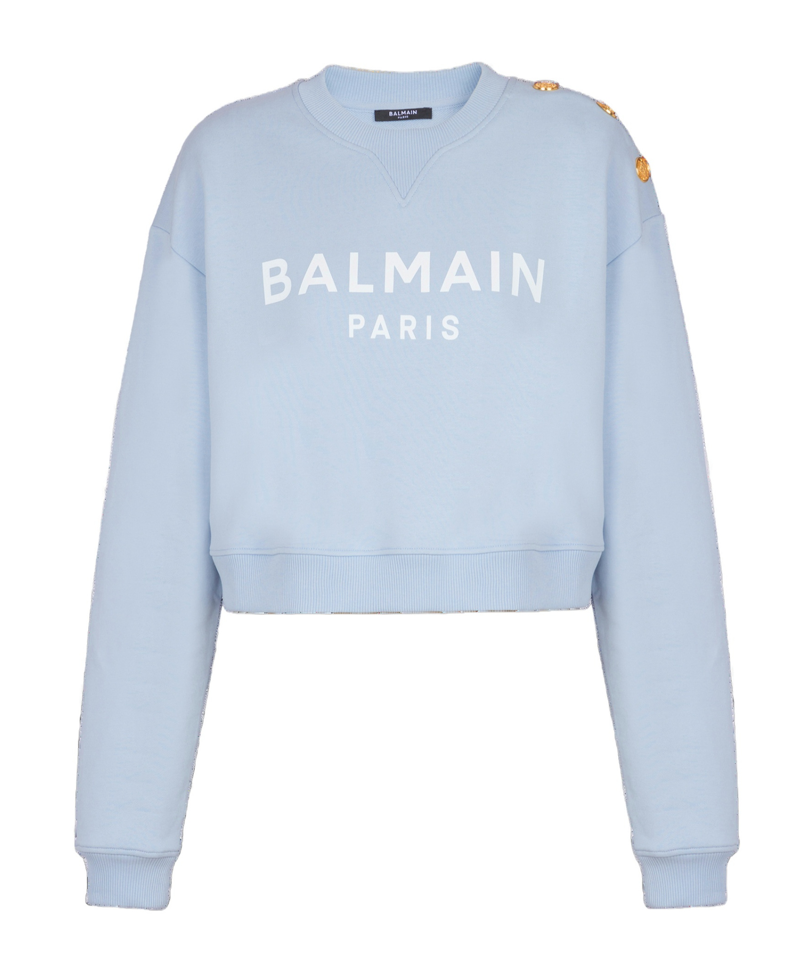 Shop Balmain Printed Paris Sweatshirt In Blue