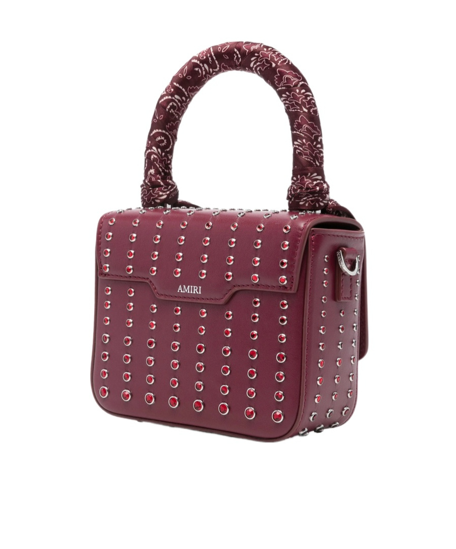 Amiri Micro Ma Stud Tote Bag In Red
