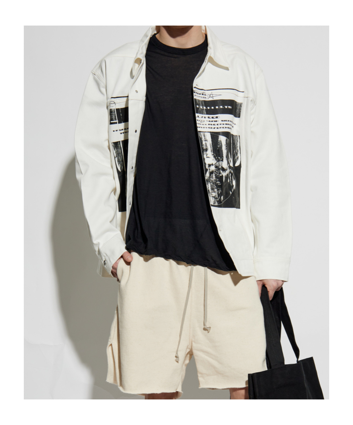Rick Owens Drkshdw Blanco Chaqueta Vaquera In White