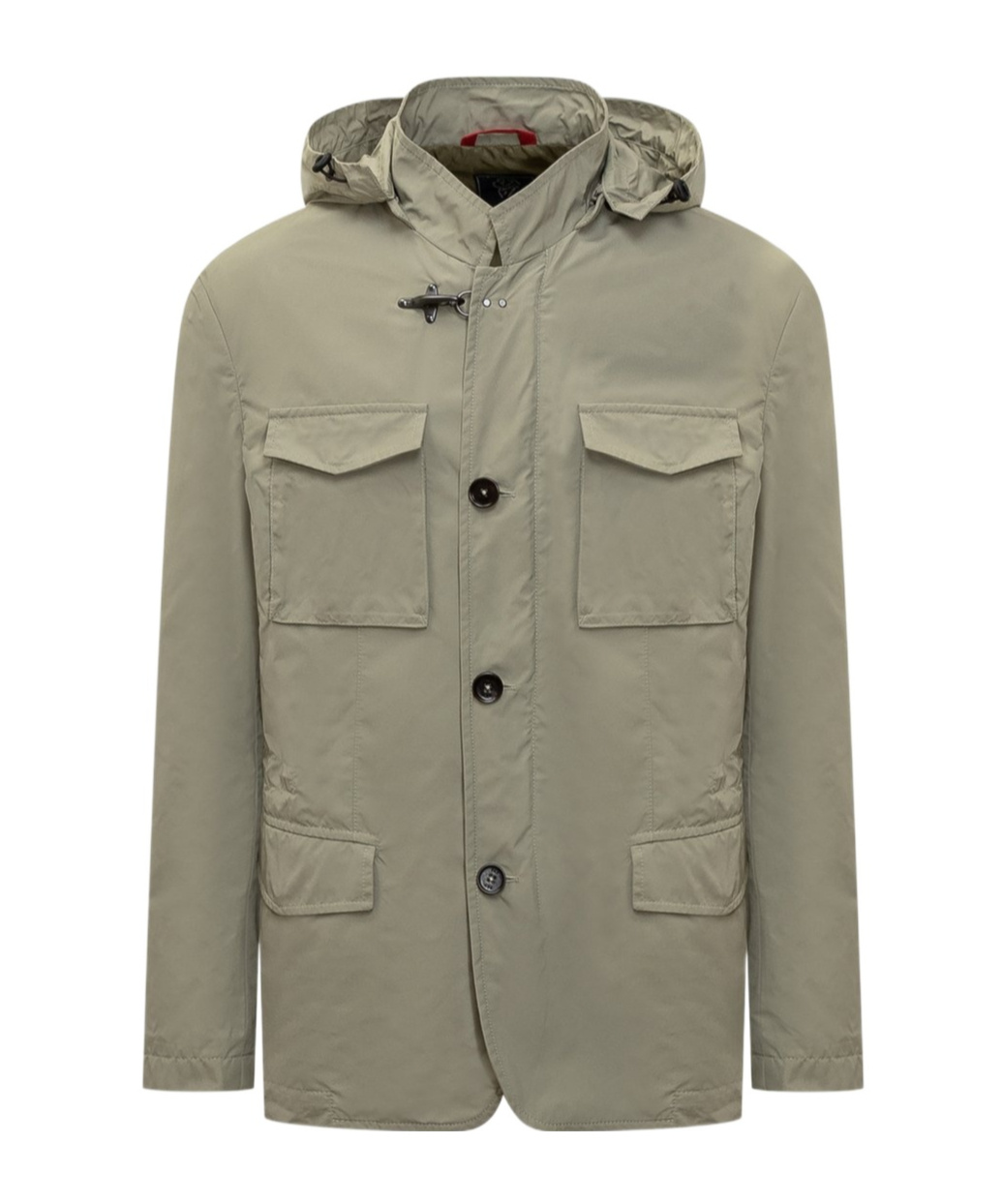 Fay Mock-neck Hooded Jacket In Gray