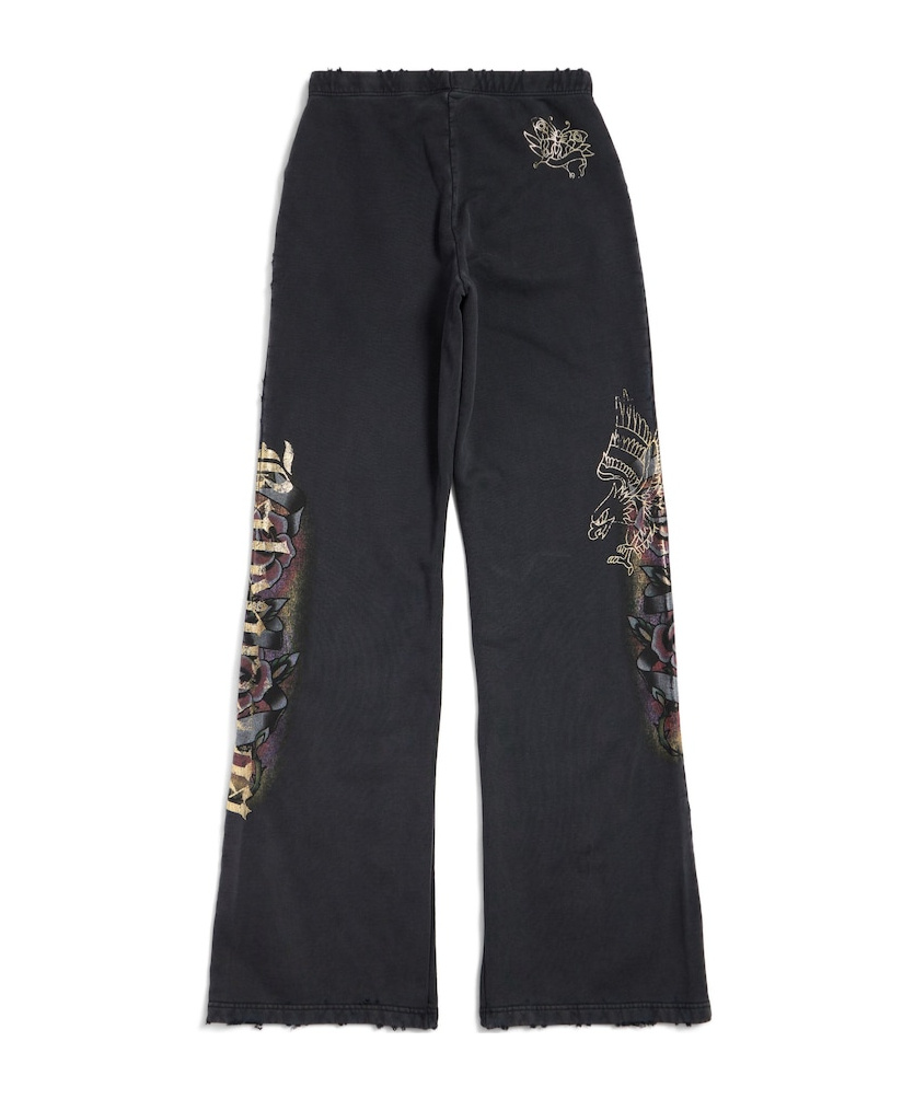 Balenciaga Cotton Tacky Tattoo Sweatpants In Black