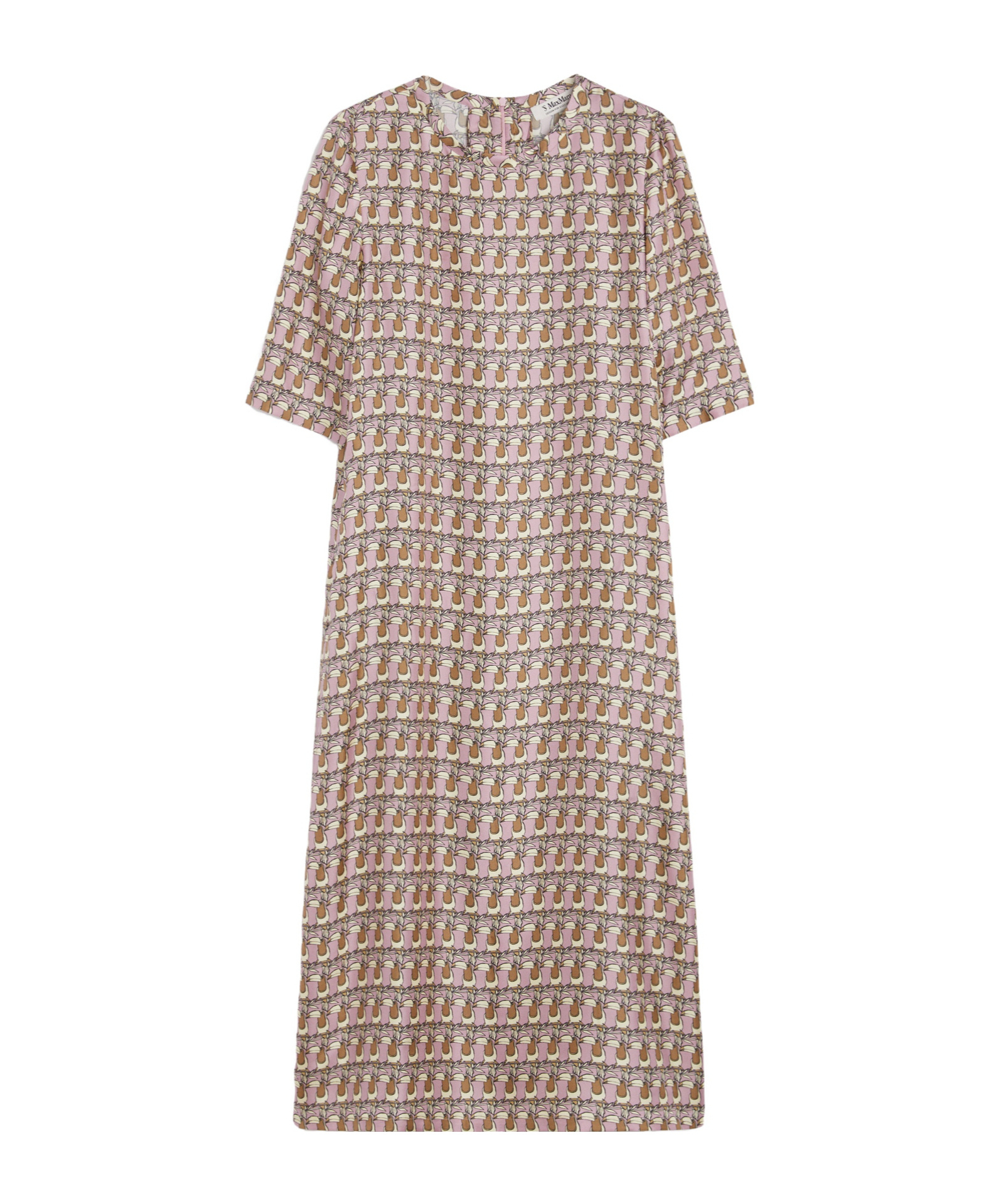 Max Mara Printed Silk Twill Dress In Multi