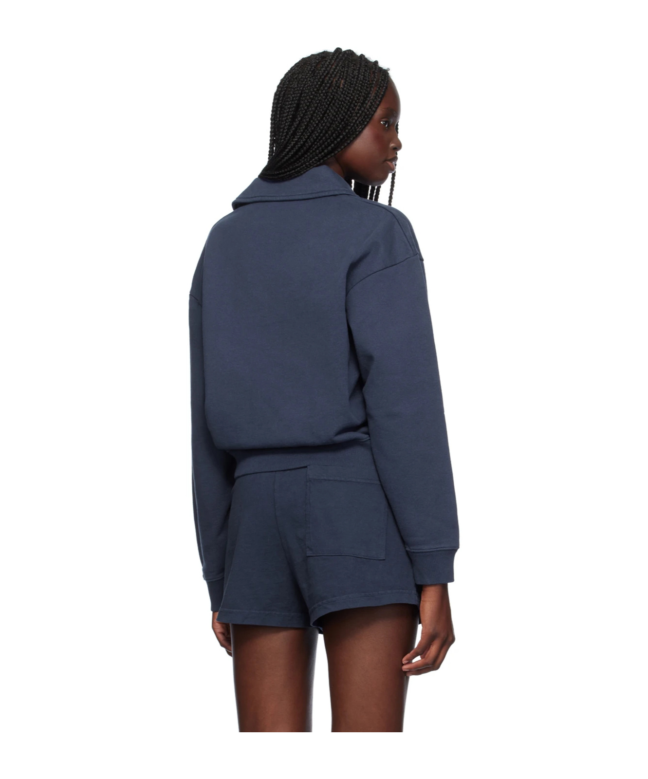 Shop Sporty And Rich Spa Long-sleeved Polo Shirt In Blue