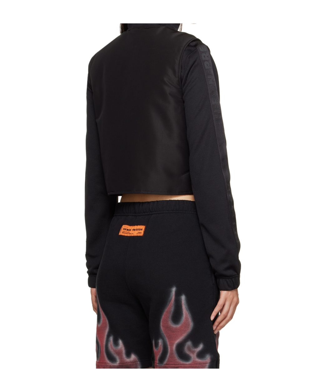 Heron Preston Zipper Vest Style Cotton Jacket In Black