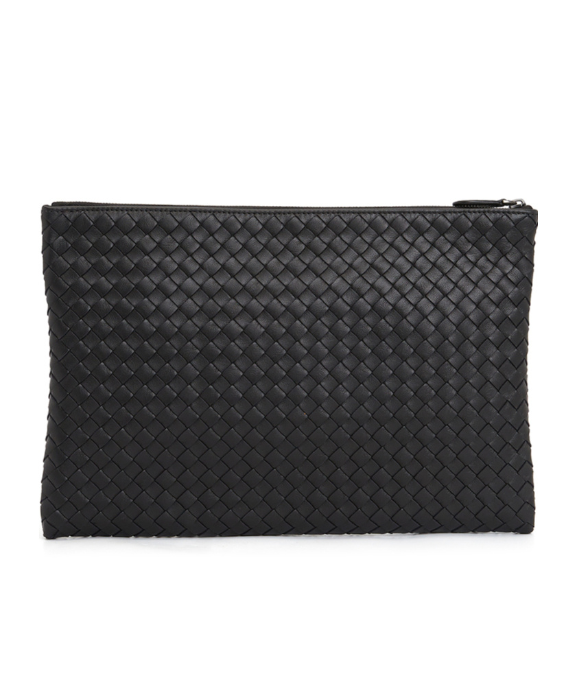 Bottega Veneta Intreciato Clutch In Black