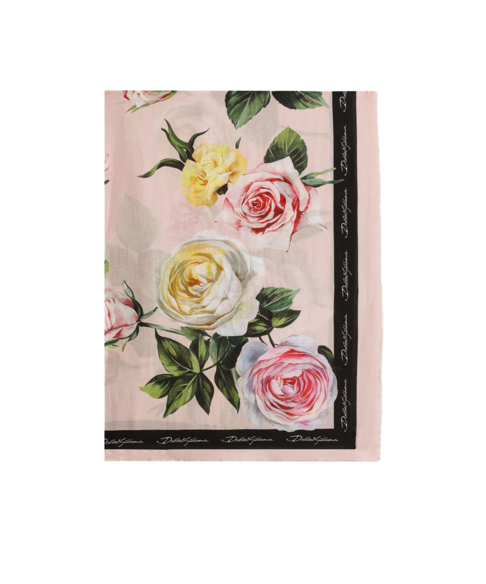 Dolce & Gabbana Pattern Silk Scarf In Pink