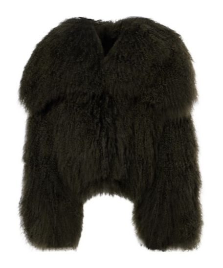 Attico Faux Fur Bomber Jacket In Black