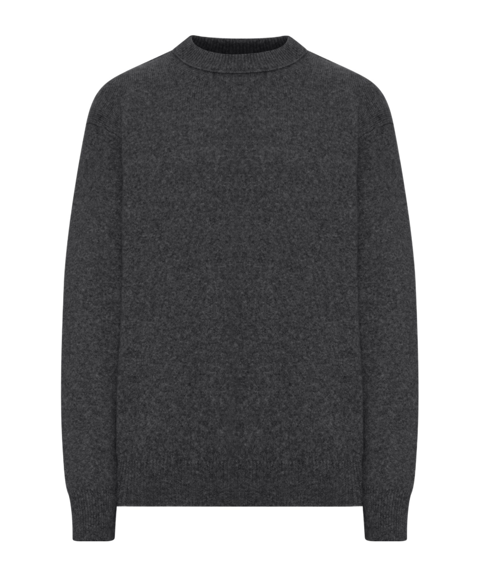 Roberto Collina Crew Neck Sweater In Melange Effect Wool In Gray