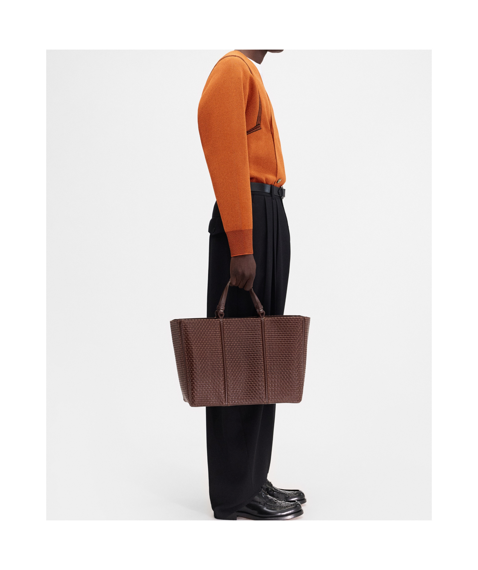 Jacquemus Double-breasted Striped Cardigan In Brown