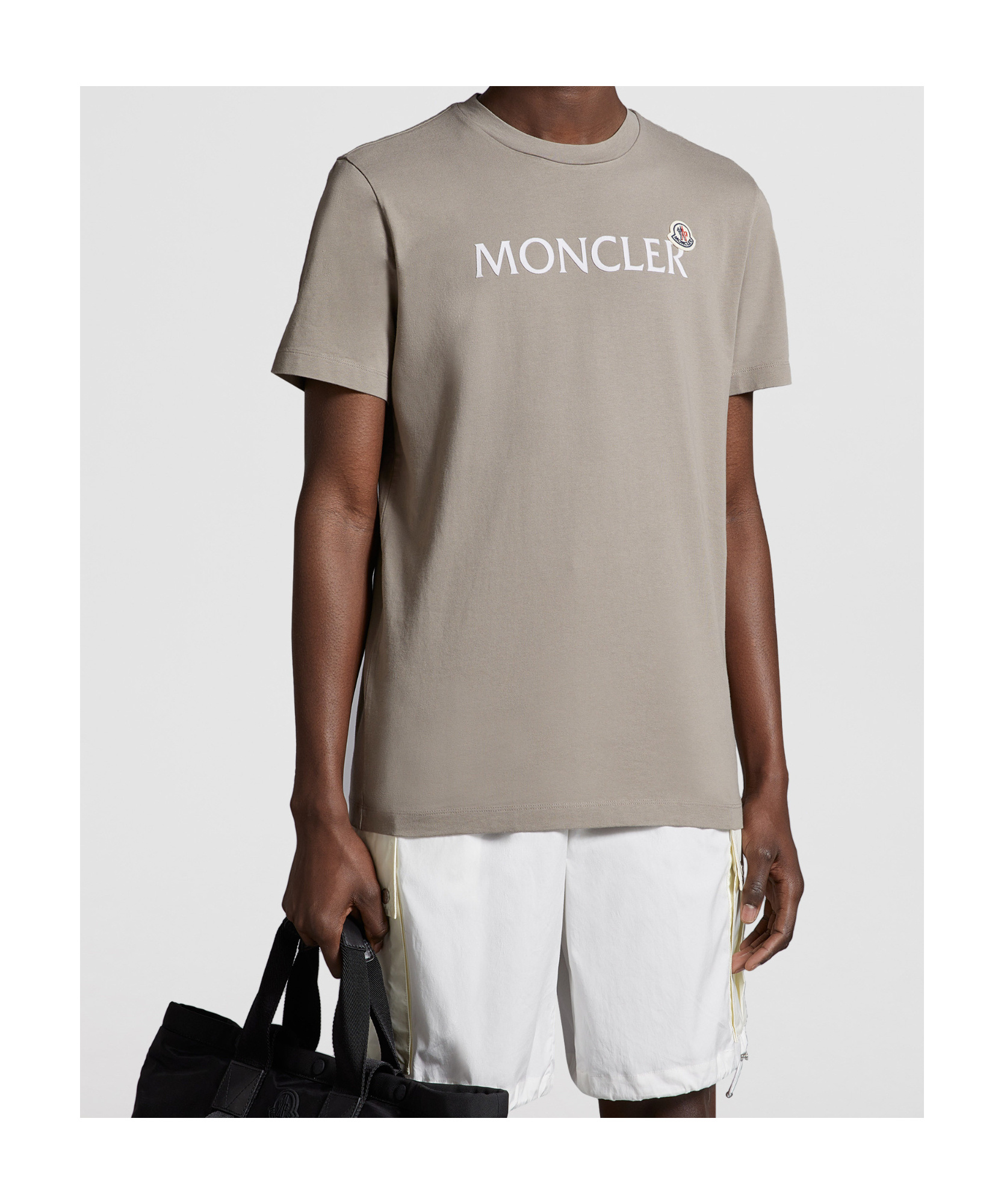 Moncler Short-sleeved Printed T-shirt In Nude