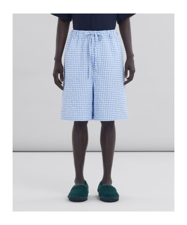 Marni Vichy Bermuda Shorts Bermuda And Short Light Blue In Blue