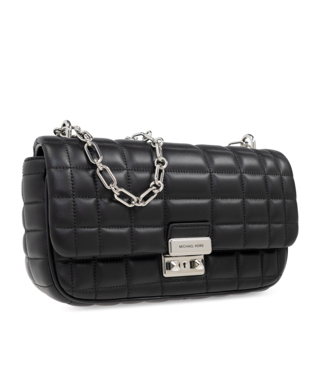 Michael Michael Kors Tribeca Grande Leather Shoulder Bag In Black