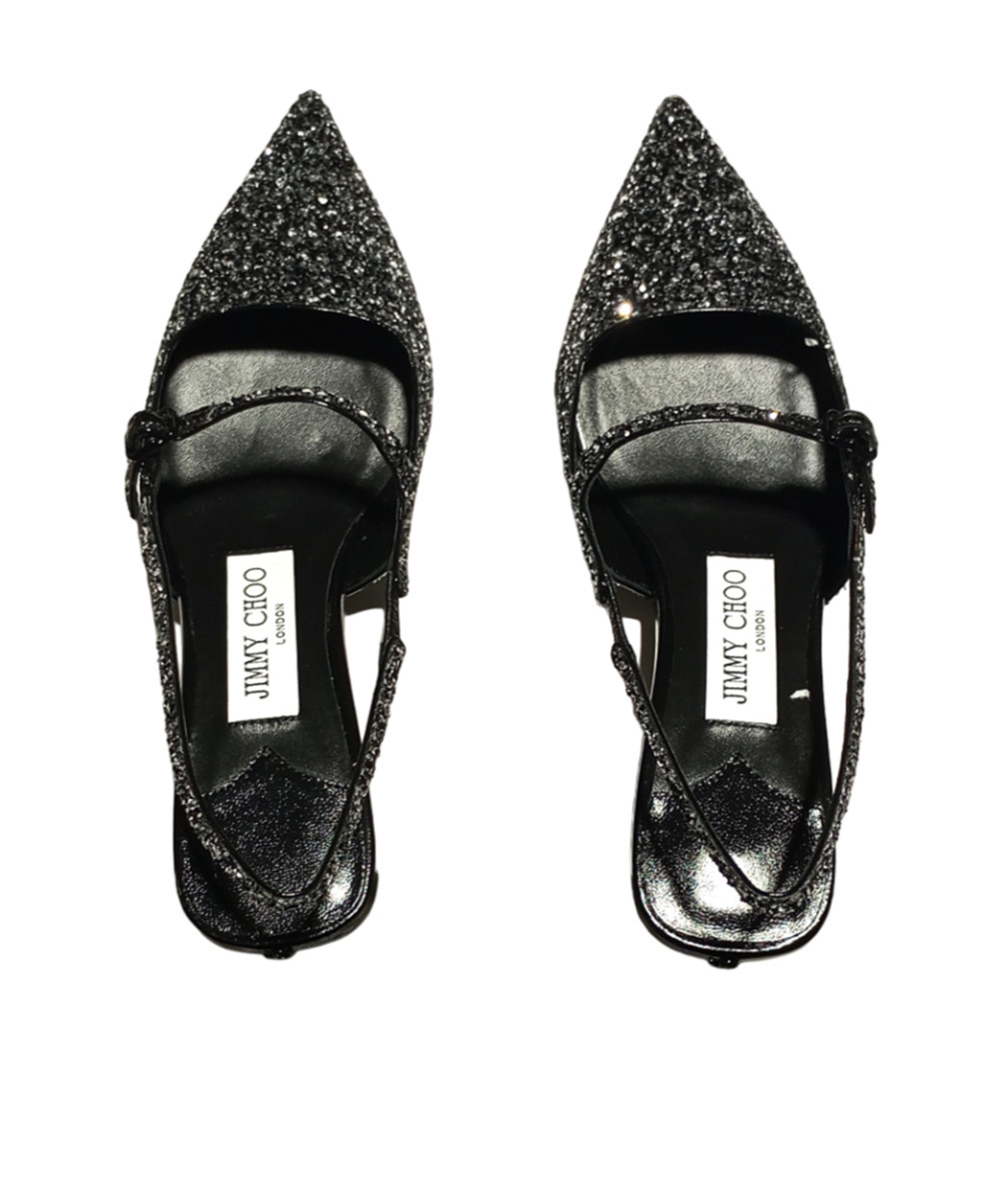 Jimmy Choo Sparkling 45mm Pointed Toe Slingback Pumps In Black