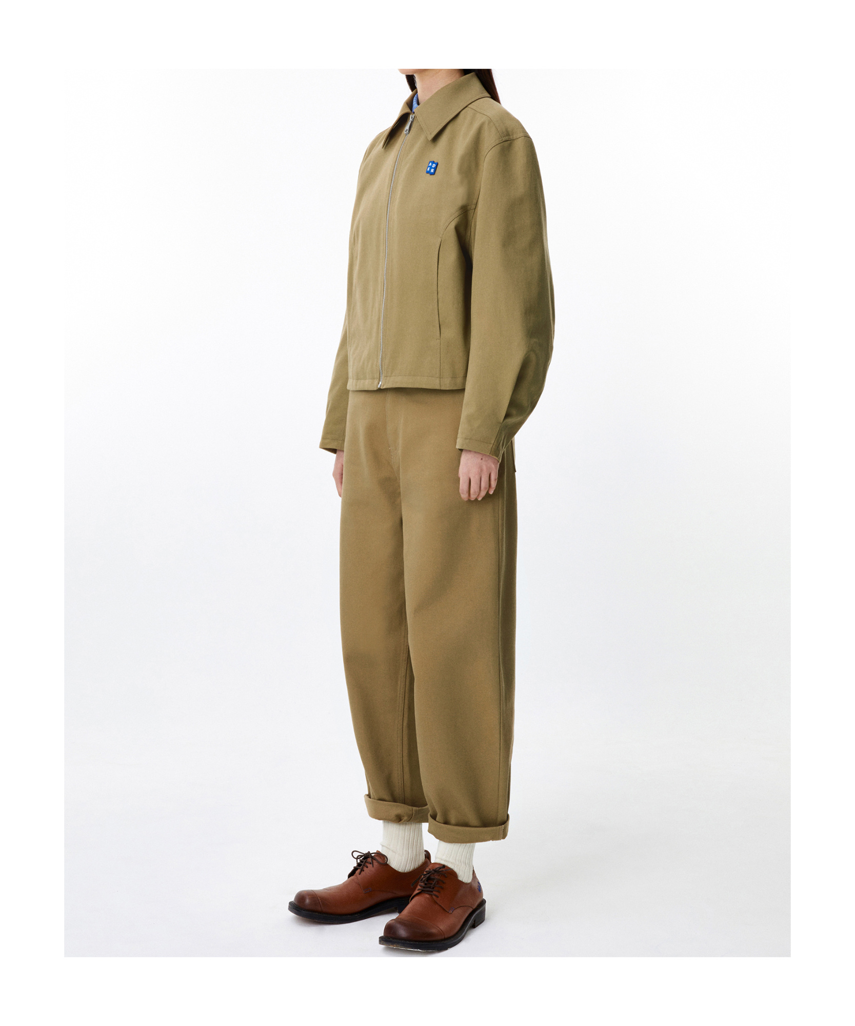 Ader Error Trs Tag 01 Logo Patch Casual Jacket In Brown