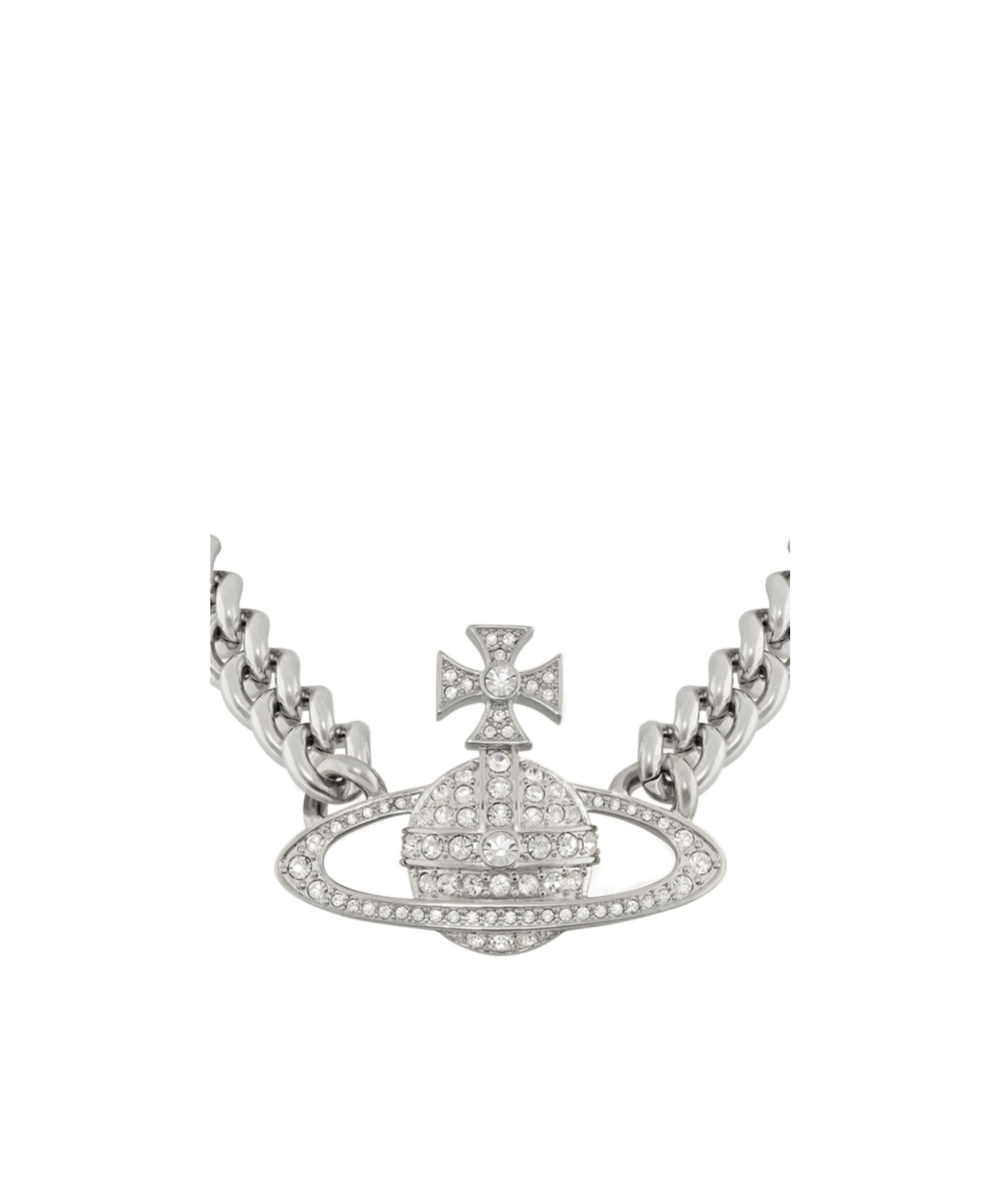 Vivienne Westwood Crystal-embellished Orb Necklace In Metallic