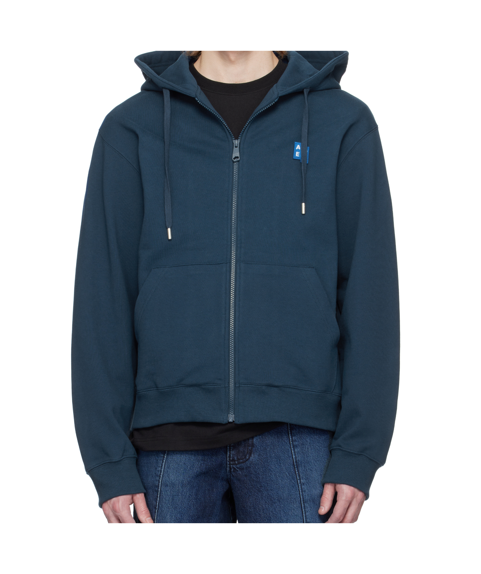 Ader Error Long Sleeve Hoodie In Navy Blue