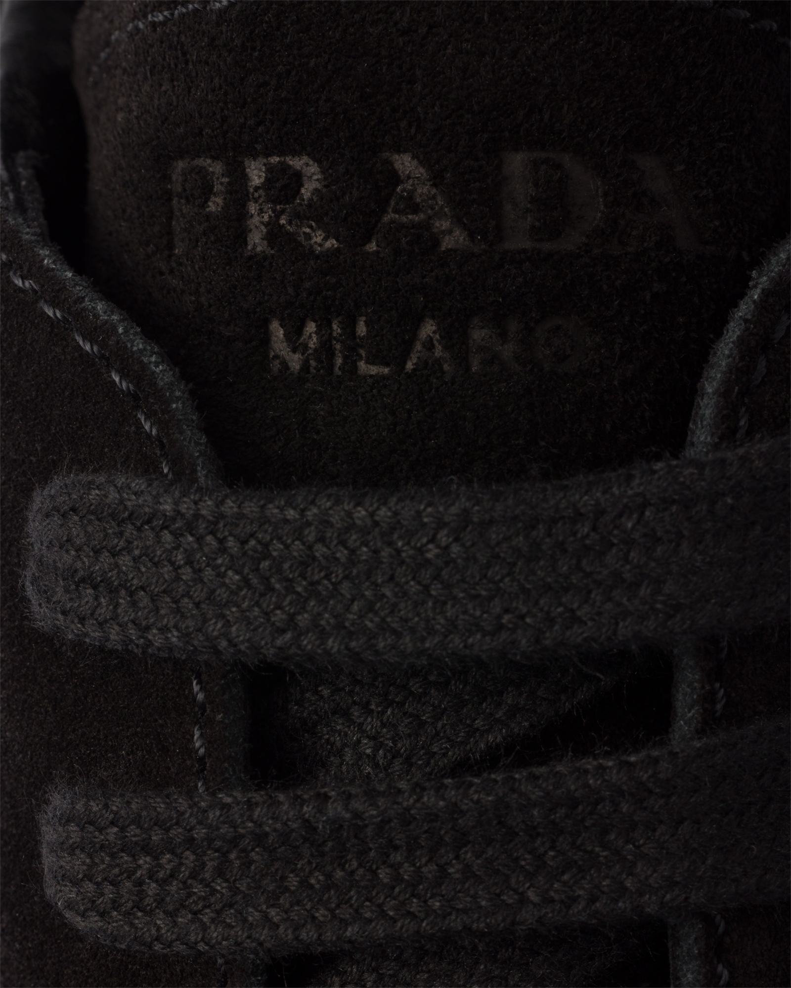 Prada Prax Suede And Re-nylon Sneakers In Black