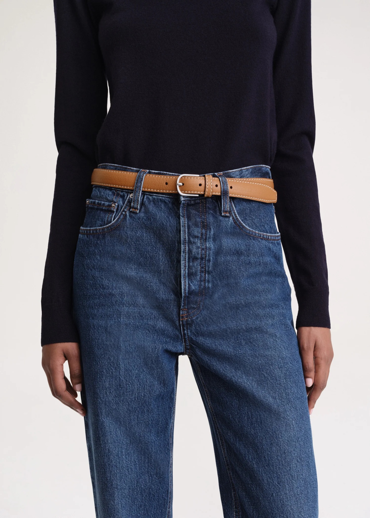 Totême Pebbled Leather Belt In Brown